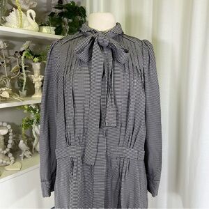 H&M Studio A/W 2018 Black and White Houndstooth Dress with Bow